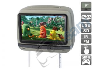 Подголовник с монитором и DVD 9" серый Avis AVS0945T