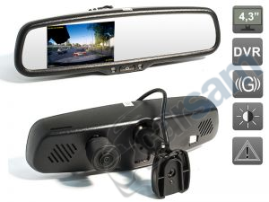 Зеркало заднего вида со встроенным видеорегистратором и автозатемнением монитора AVS0488DVR, AVIS
