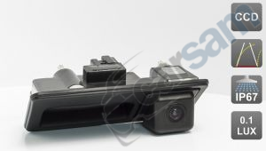 Камера заднего вида для Audi A1 / A4 / A5 / A7 / Q3 / Q5 с динамической разметкой, интегрированная с ручкой багажника (#003), AVIS